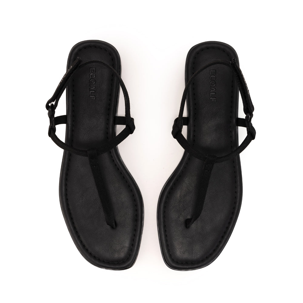 ECOALF TOTAL BLACK ROMA SANDALS FOR WOMEN
