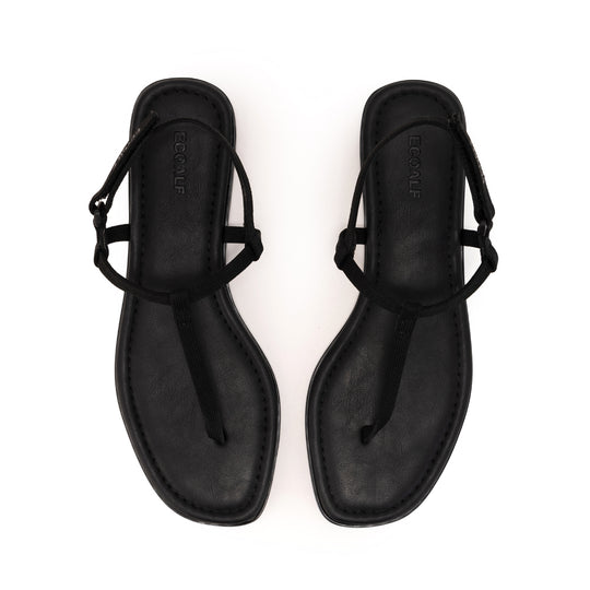 ECOALF TOTAL BLACK ROMA SANDALS FOR WOMEN