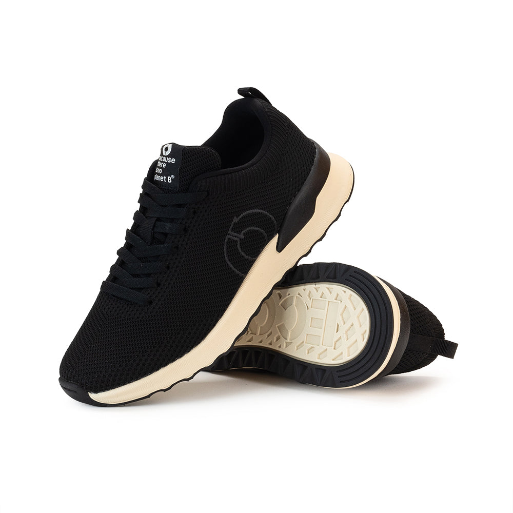 ECOALF BLACK KNITTED CONDE TRAINERS FOR WOMEN
