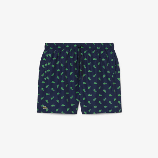 Mid Length Crocodile Print Swim Trunks - MH1851