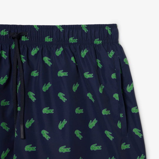 Mid Length Crocodile Print Swim Trunks - MH1851