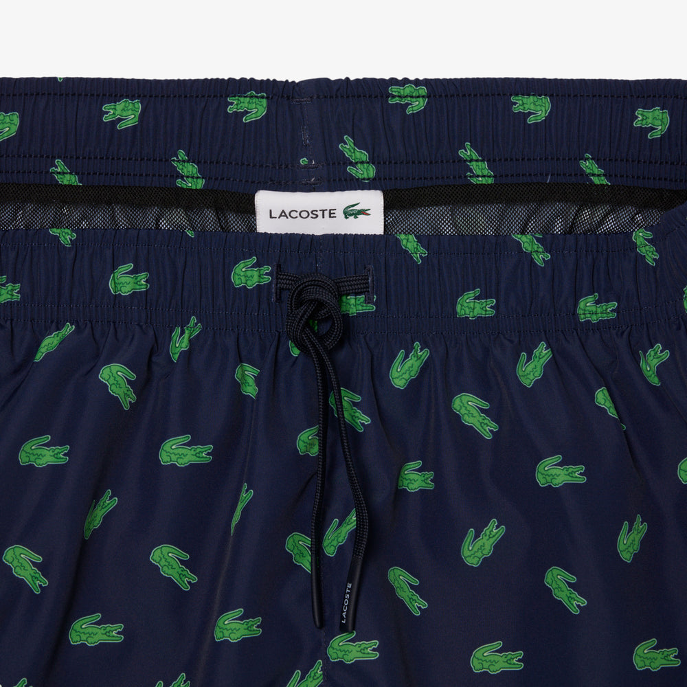 Mid Length Crocodile Print Swim Trunks - MH1851