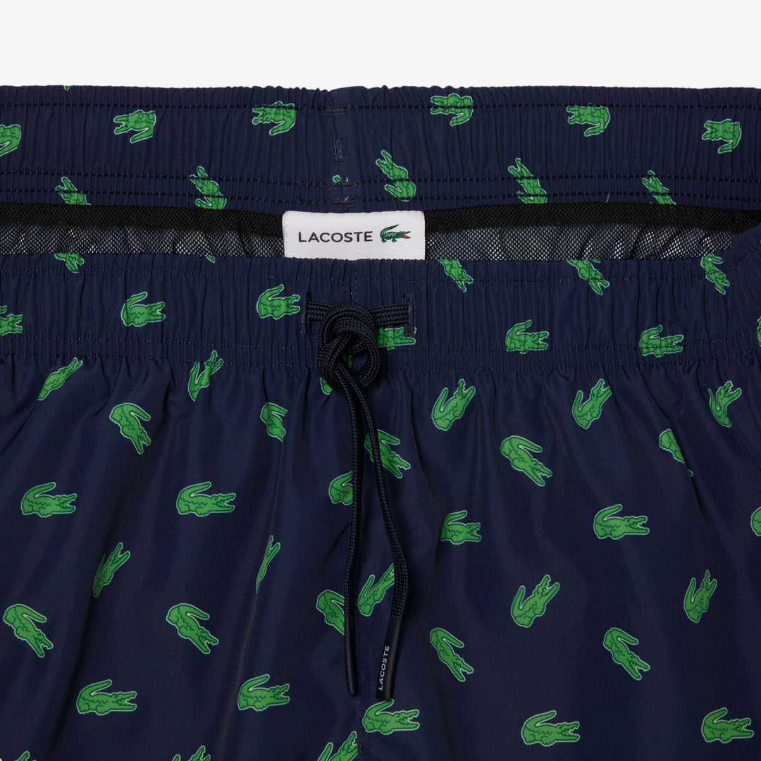 Mid Length Crocodile Print Swim Trunks - MH1851