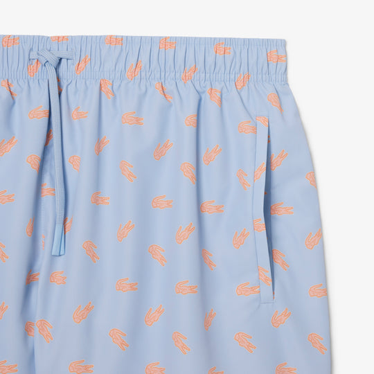 Mid Length Crocodile Print Swim Trunks - MH1851