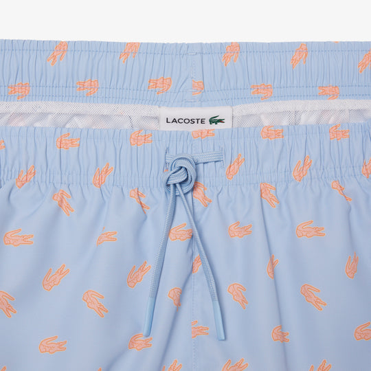 Mid Length Crocodile Print Swim Trunks - MH1851