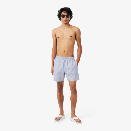 Mid Length Crocodile Print Swim Trunks - MH1851