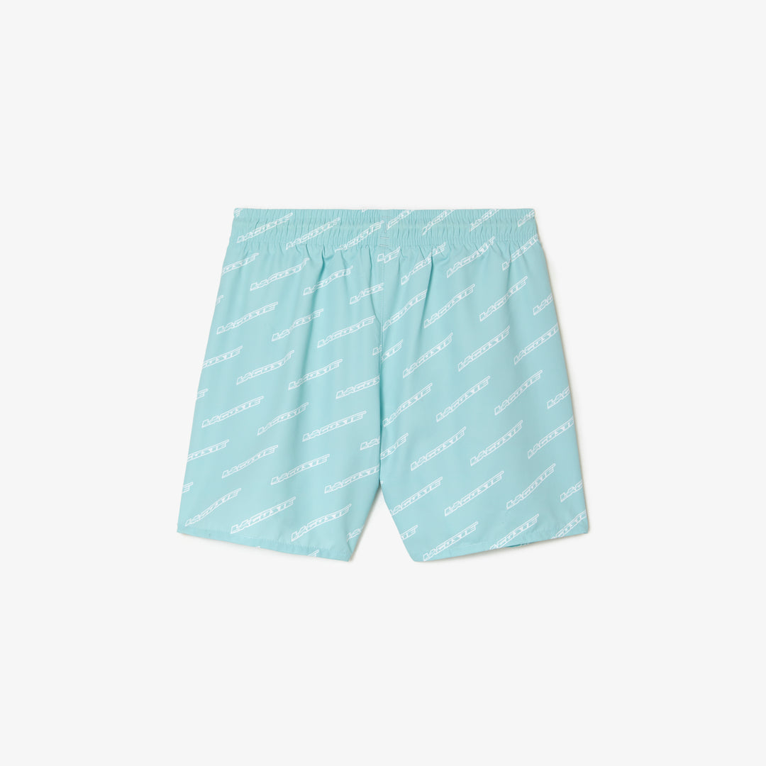 Boys’ Lacoste Printed Recycled Polyester Swim Trunks - MJ5311