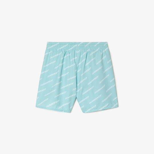 Boys’ Lacoste Printed Recycled Polyester Swim Trunks - MJ5311