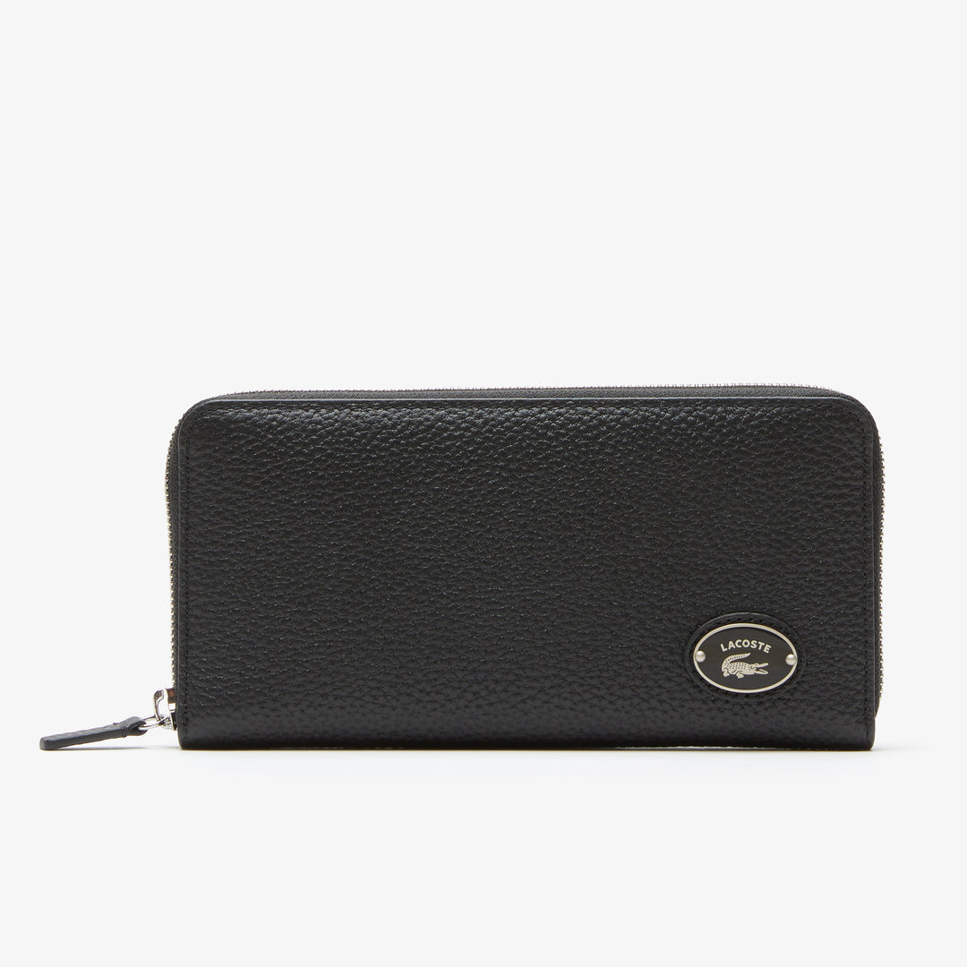 Women's Lacoste Metal Plate Zip Wallet - NF3937GZ