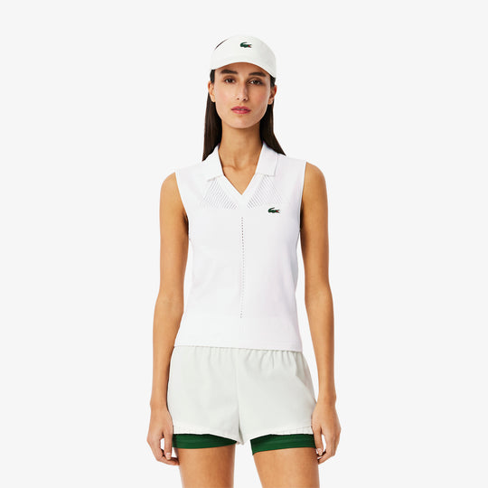 Sleeveless Stretch Knit Tennis Polo Shirt - PF0614