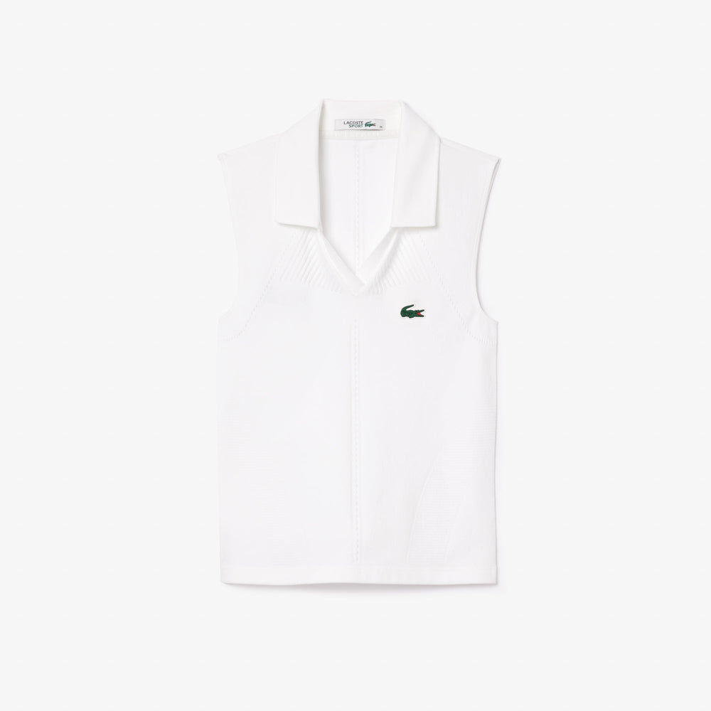 Sleeveless Stretch Knit Tennis Polo Shirt-PF0614