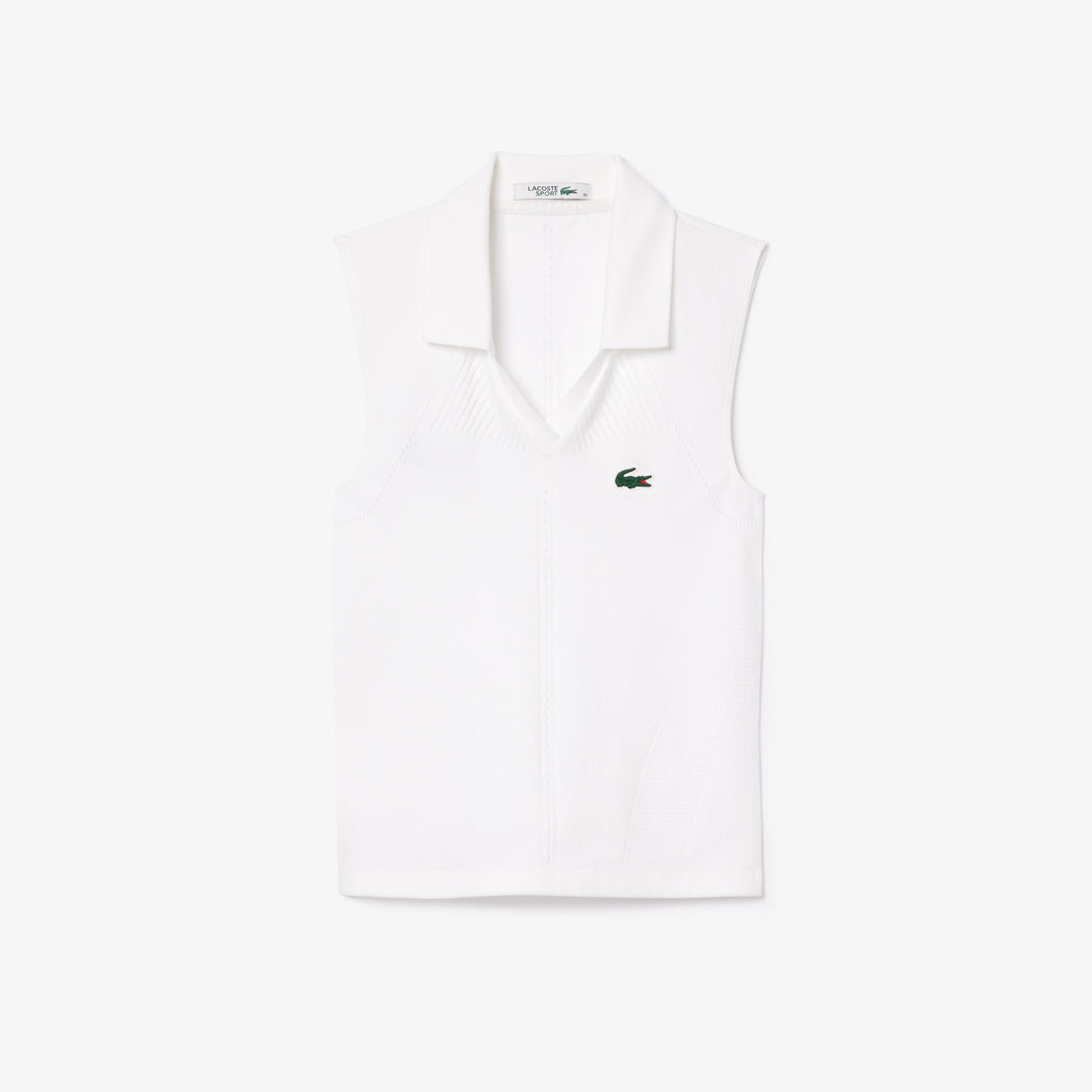 Sleeveless Stretch Knit Tennis Polo Shirt-PF0614