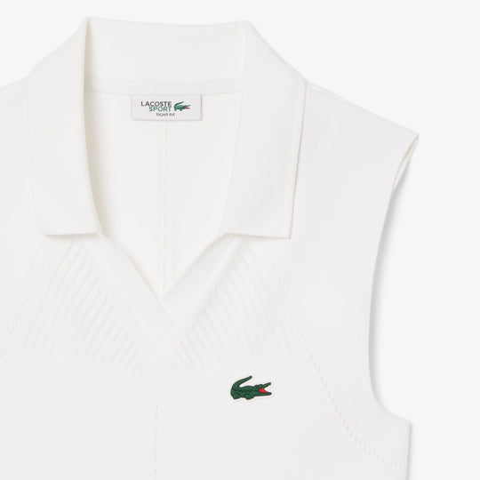Sleeveless Stretch Knit Tennis Polo Shirt-PF0614