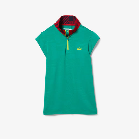 Women's Lacoste SPORT Zip High Neck Tennis Polo