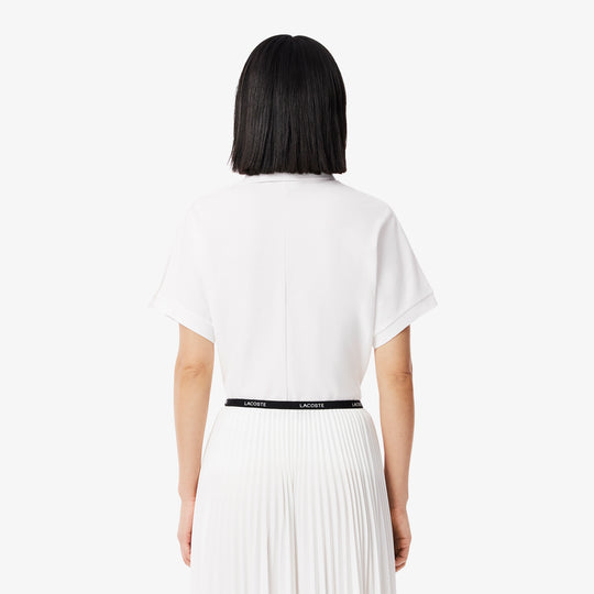 Asymmetric Draped Pique Polo Shirt - PF9654