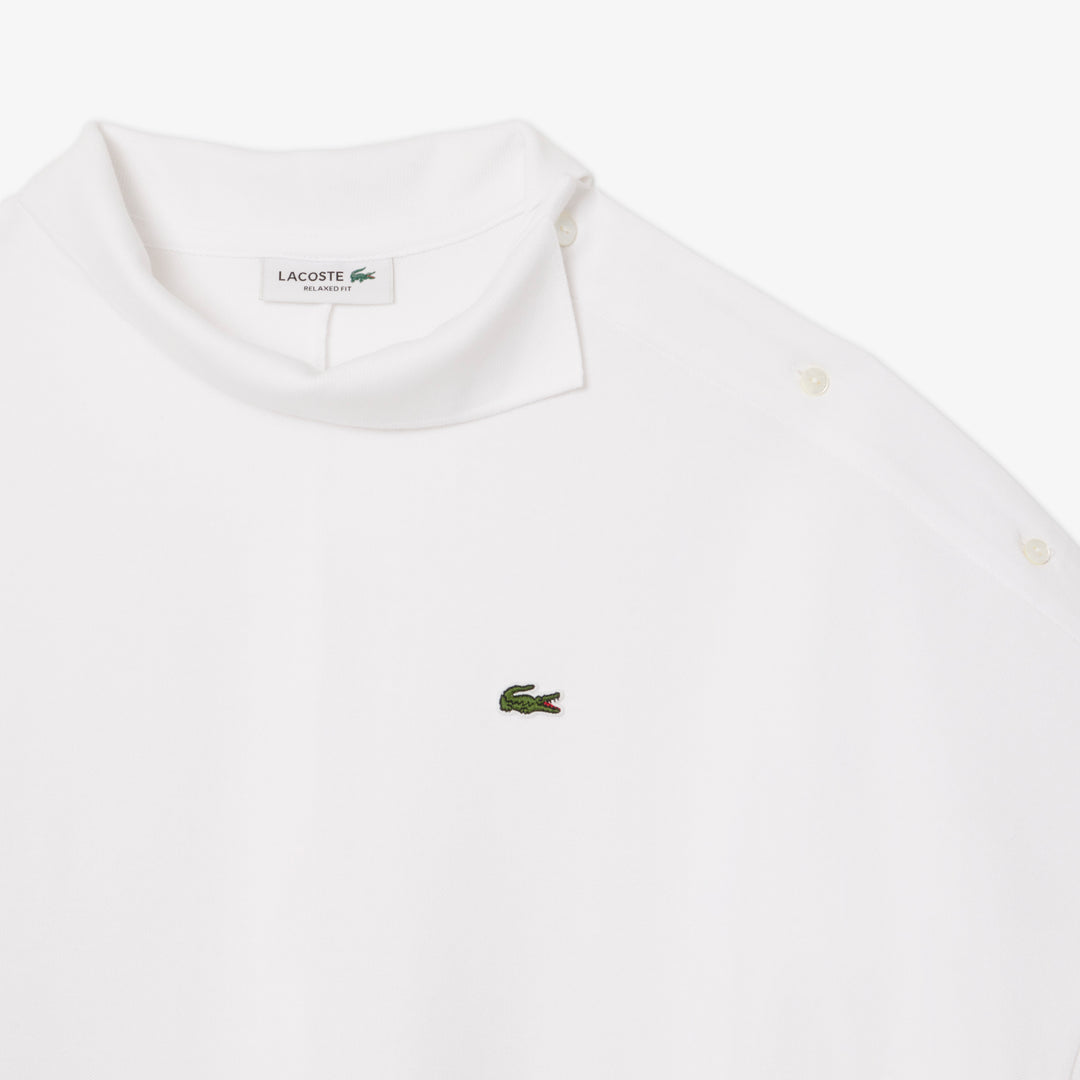 Asymmetric Draped Pique Polo Shirt - PF9654