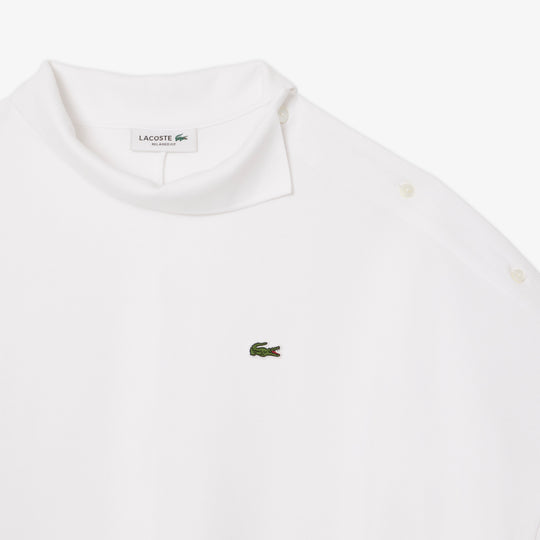 Asymmetric Draped Pique Polo Shirt - PF9654