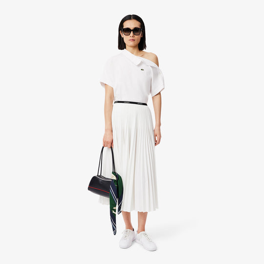 Asymmetric Draped Pique Polo Shirt - PF9654