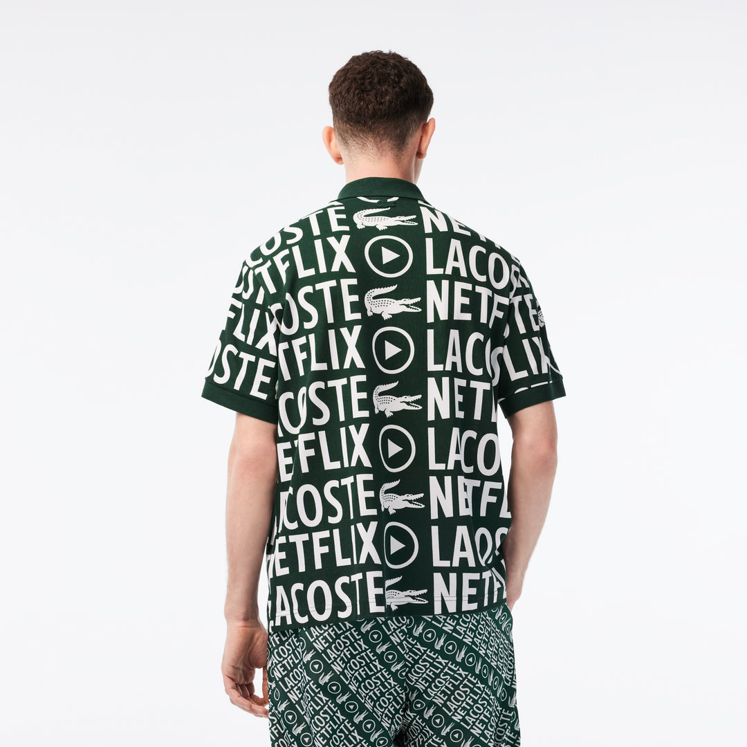 Men's Lacoste X Netflix Loose Fit Organic Cotton Print Polo Shirt - Ph7046