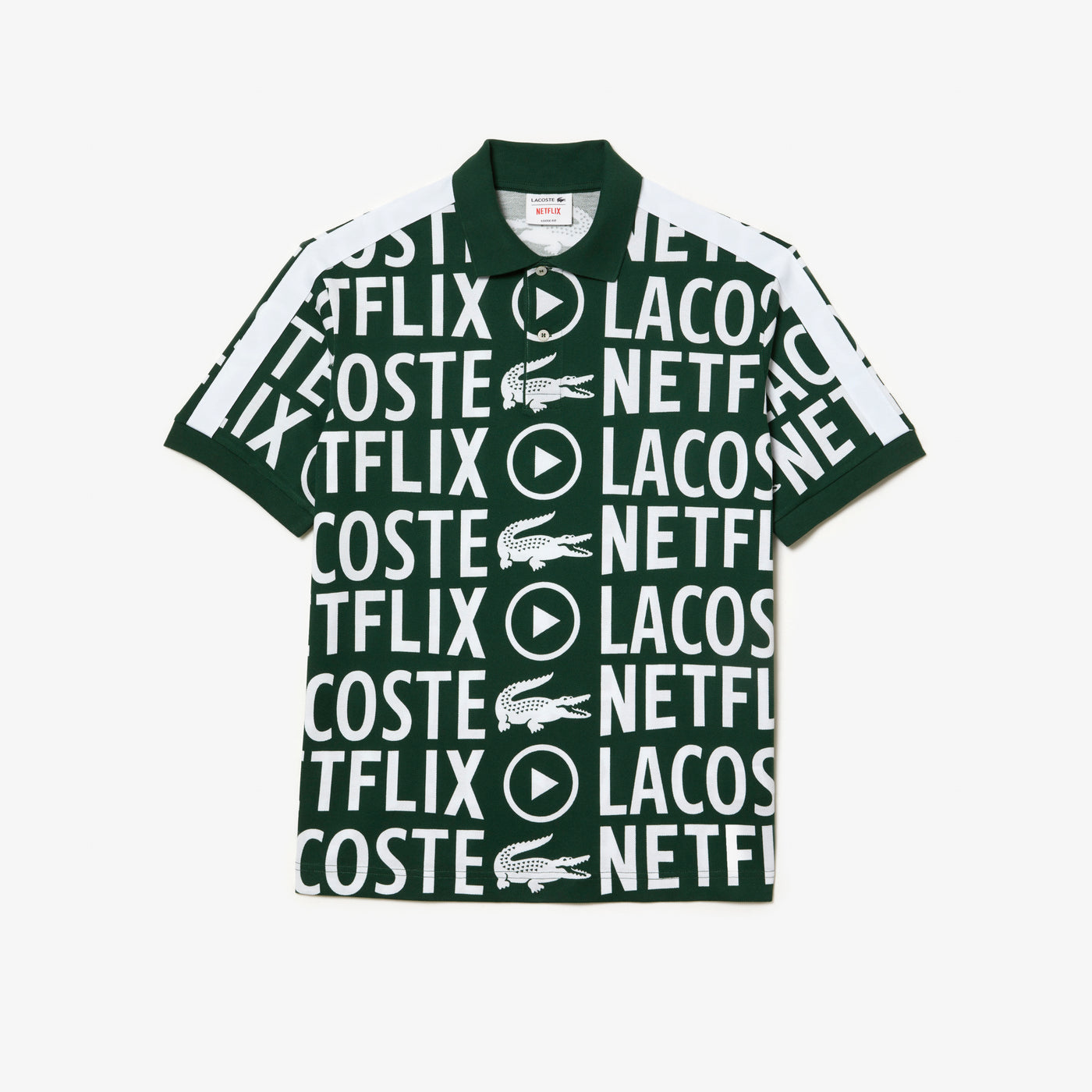 Men’s Lacoste x Netflix Loose Fit Organic Cotton Print Polo Shirt - PH7046
