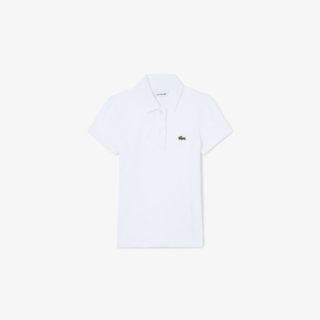 Scalloped Collar Piqué Polo Shirt - PJ0968