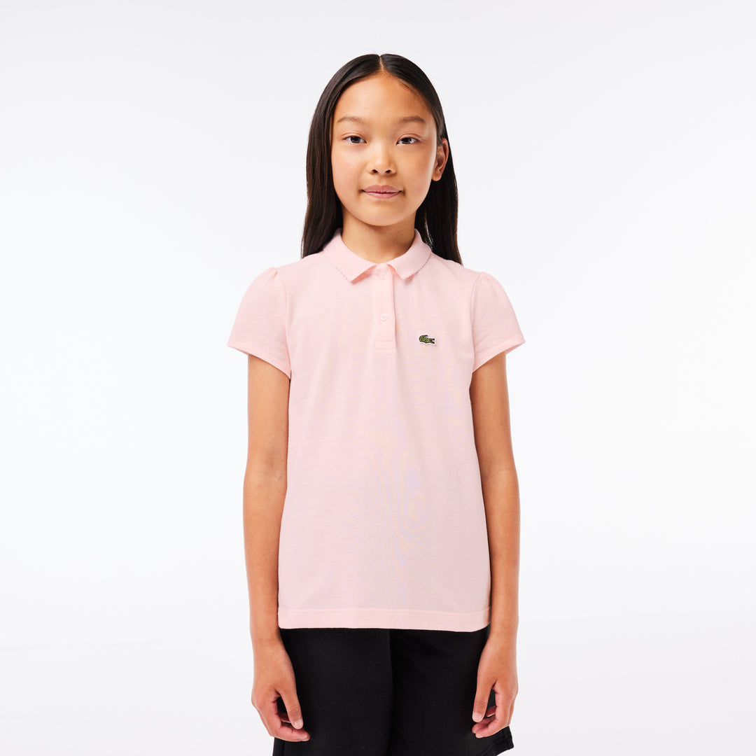 Girls' Lacoste Scalloped Collar Mini Pique Polo Shirt - PJ3594