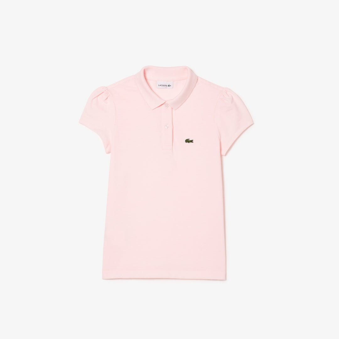 Girls' Lacoste Scalloped Collar Mini Pique Polo Shirt - PJ3594