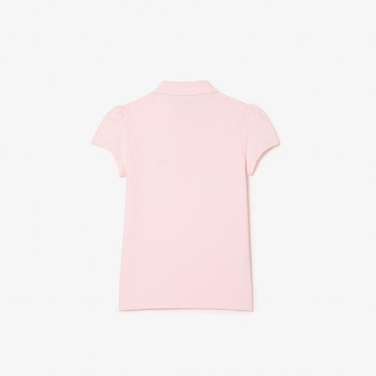 Girls' Lacoste Scalloped Collar Mini Pique Polo Shirt - PJ3594