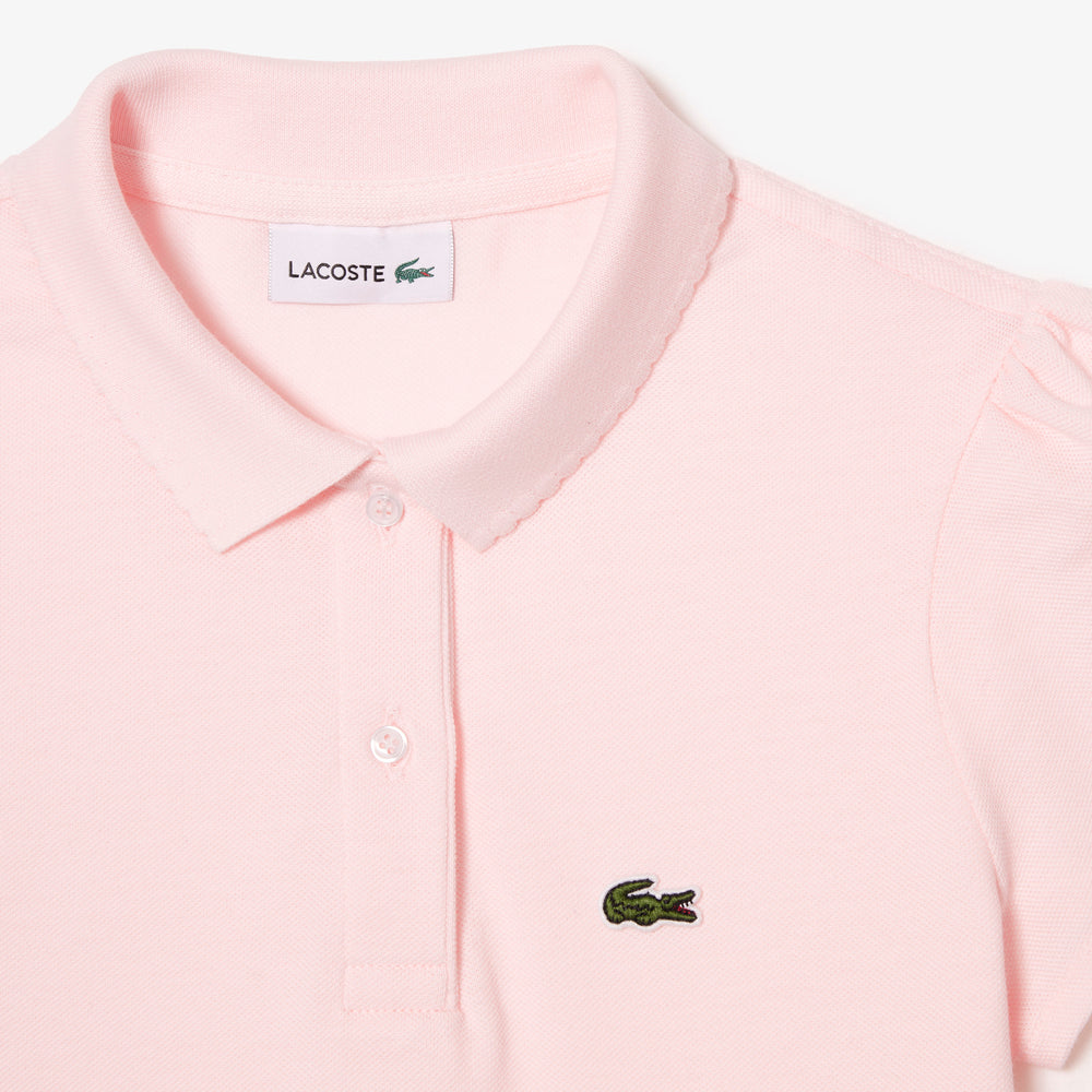 Girls' Lacoste Scalloped Collar Mini Pique Polo Shirt - PJ3594