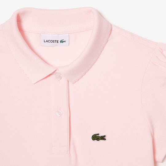 Girls' Lacoste Scalloped Collar Mini Pique Polo Shirt - PJ3594