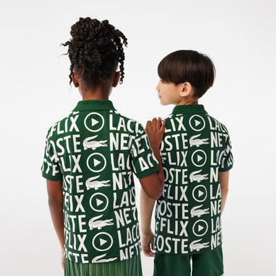 Kids’ Lacoste X Netflix Contrast Print Polo Shirt  - Pj5508