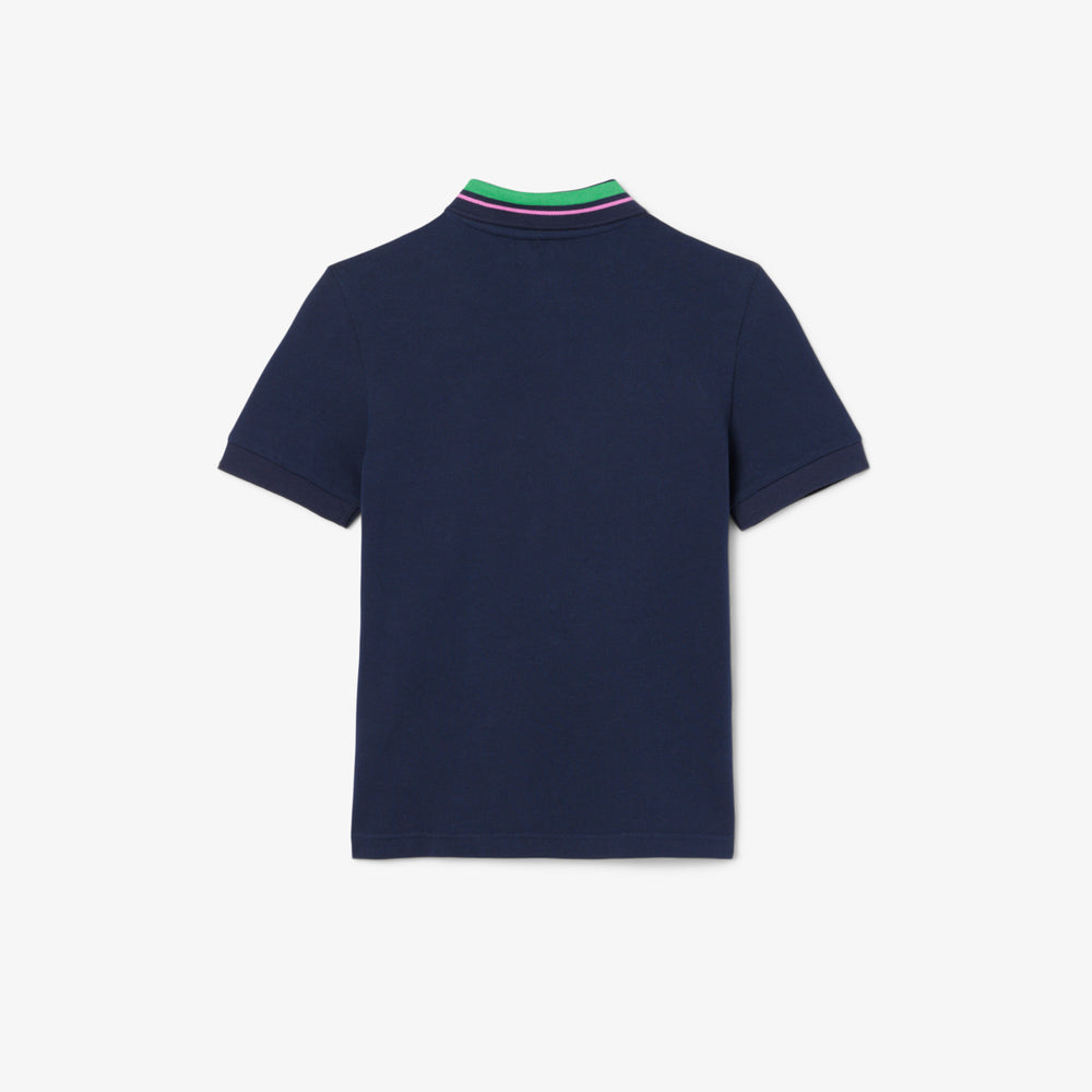 Stripe Collar Petit Pique Polo Shirt - PJ8402