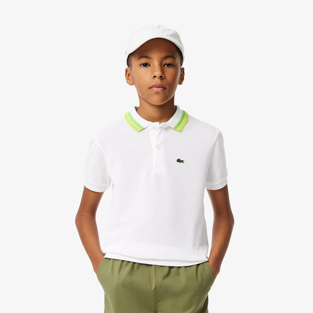 Stripe Collar Piqué Polo Shirt - PJ9702