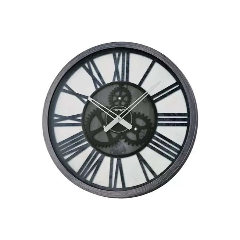 WALL CLOCK DARK SILVER PLASTIC CASE 50.8 x 5.5cm - QXA826KL