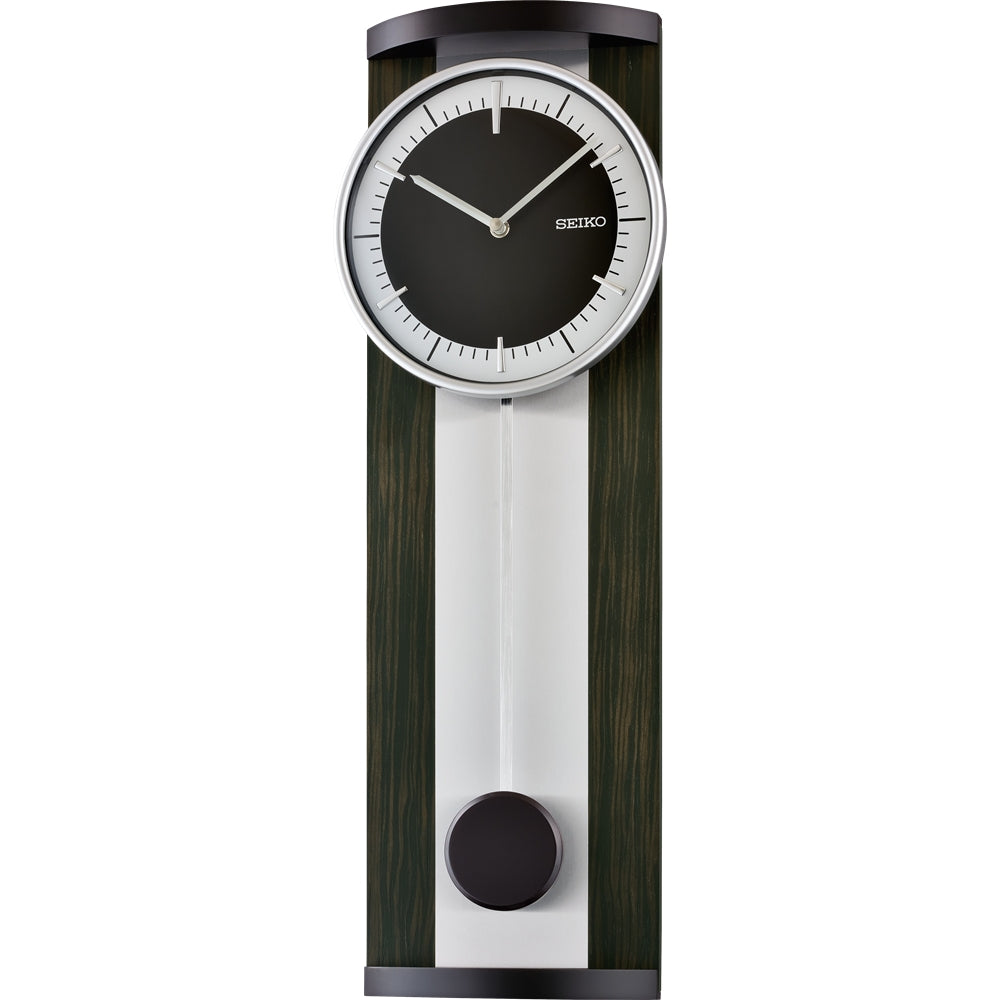 WALL CLOCK SILVER BLK WOODEN 59.5 X 18.2 X6.3cm- QXC244SL
