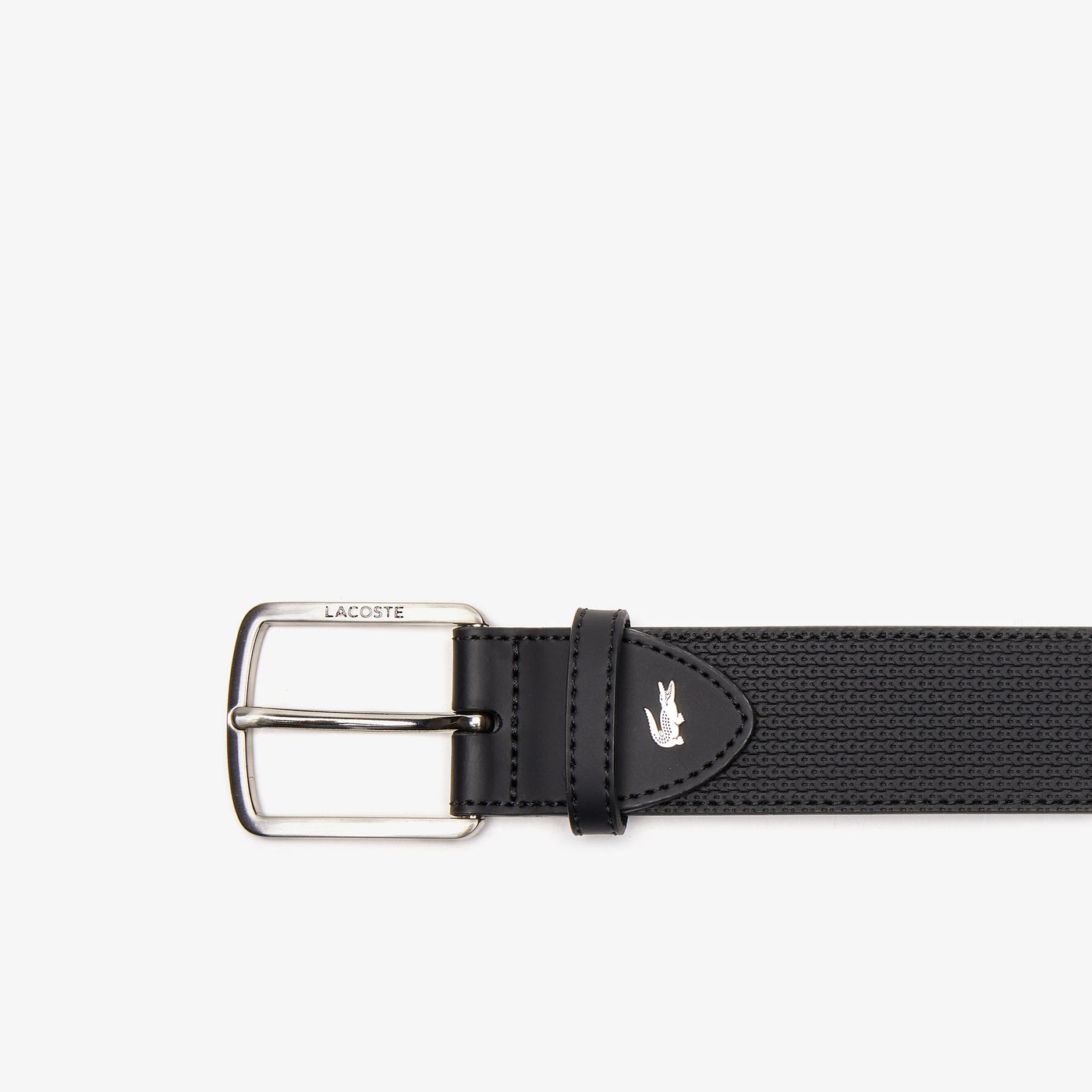 Men's Lacoste Engraved Buckle Texturised Leather Belt - Rc4005