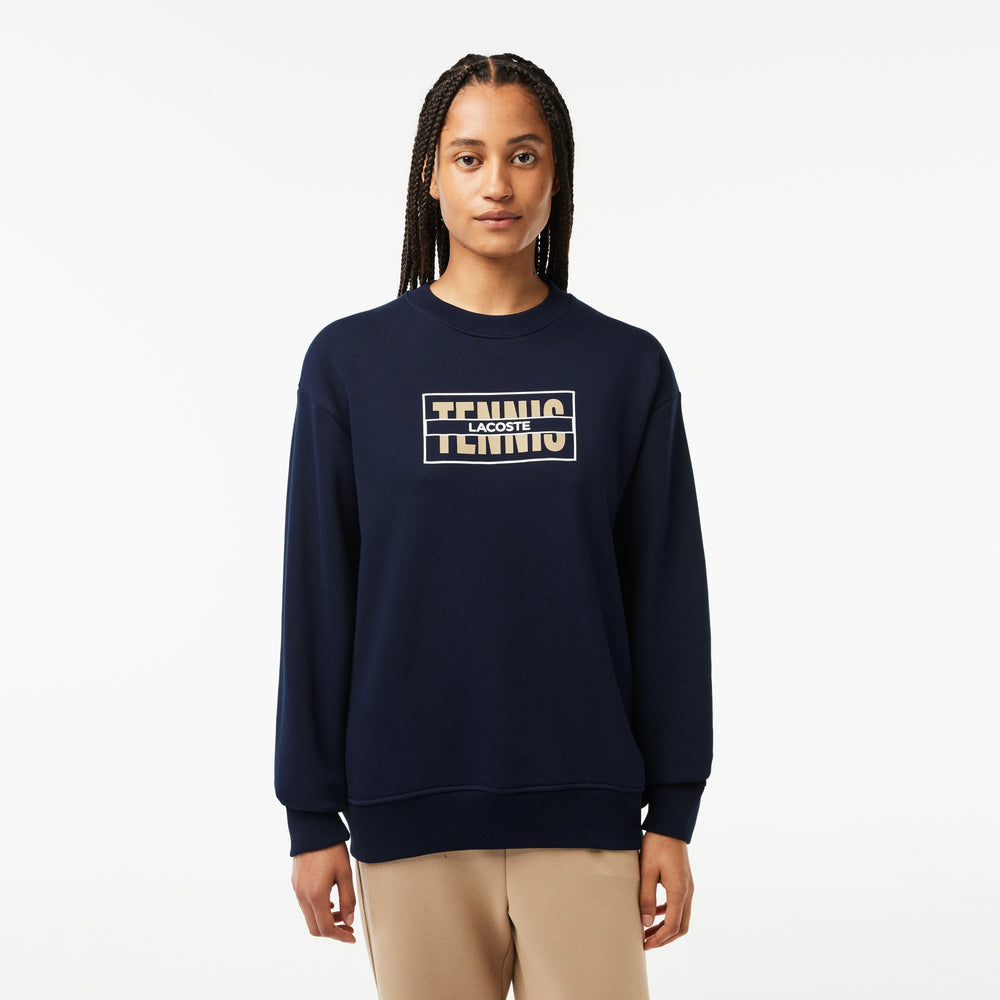 Oversized Tennis Print Fleece Sweatshirt - SF1605