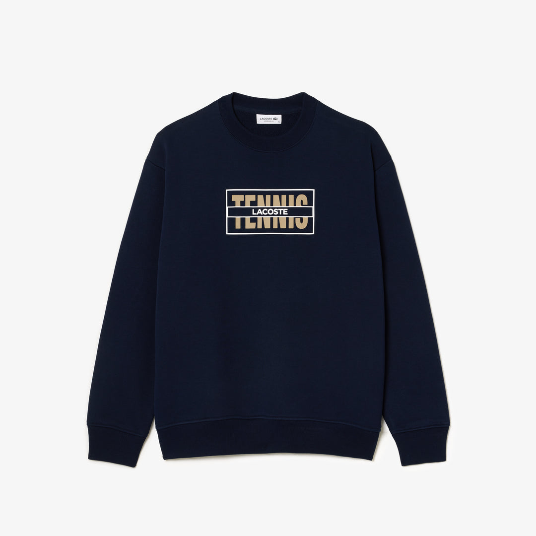 Oversized Tennis Print Fleece Sweatshirt - SF1605