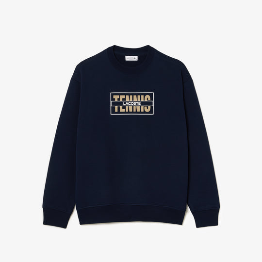 Oversized Tennis Print Fleece Sweatshirt - SF1605