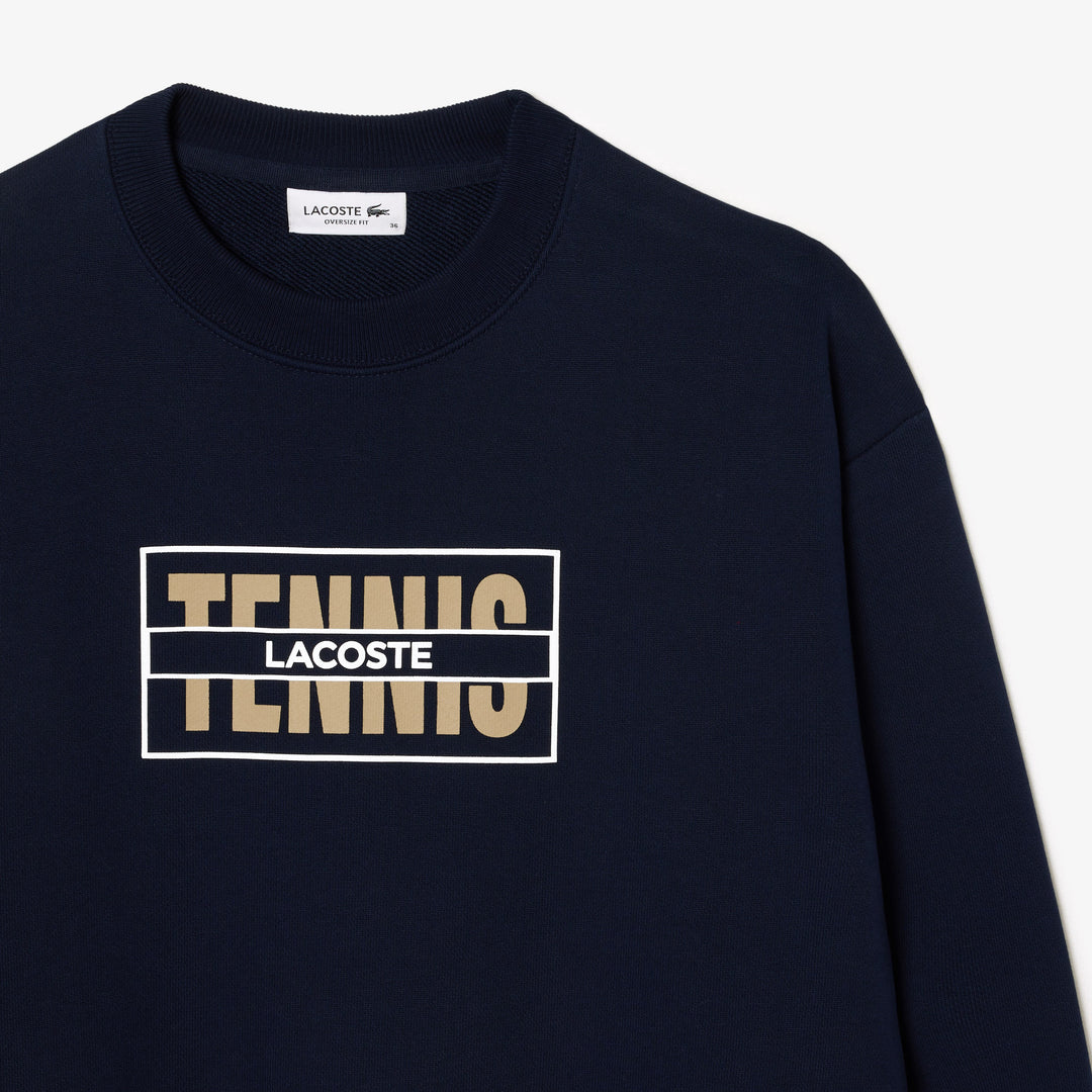 Oversized Tennis Print Fleece Sweatshirt - SF1605