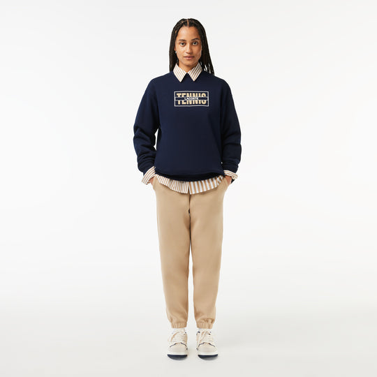 Oversized Tennis Print Fleece Sweatshirt - SF1605