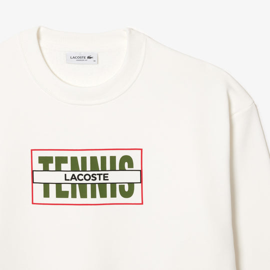 Oversized Tennis Print Fleece Sweatshirt - SF1605