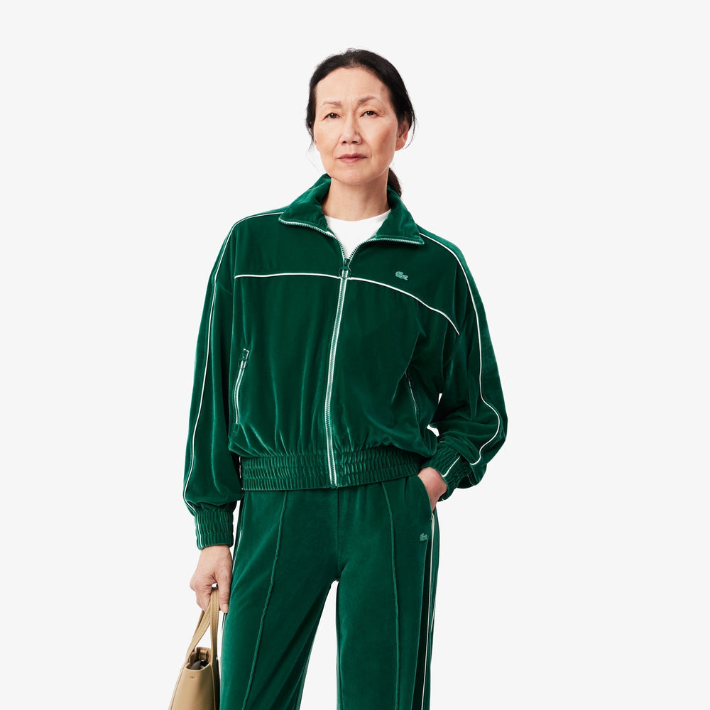 Oversized Zip-Up Velour Sweatshirt - SF2658