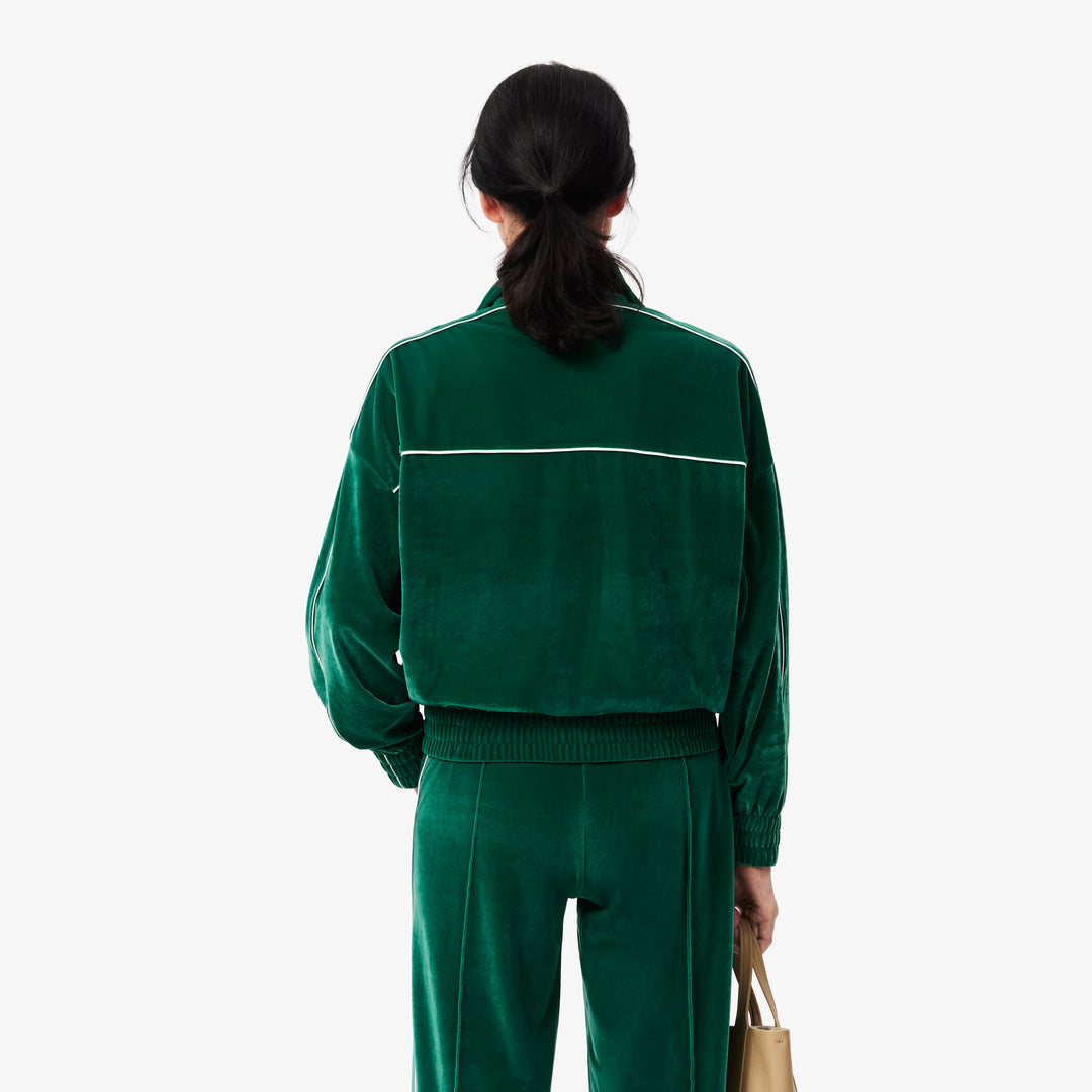 Oversized Zip-Up Velour Sweatshirt - SF2658