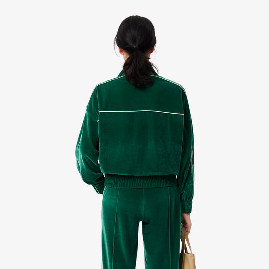 Oversized Zip-Up Velour Sweatshirt - SF2658