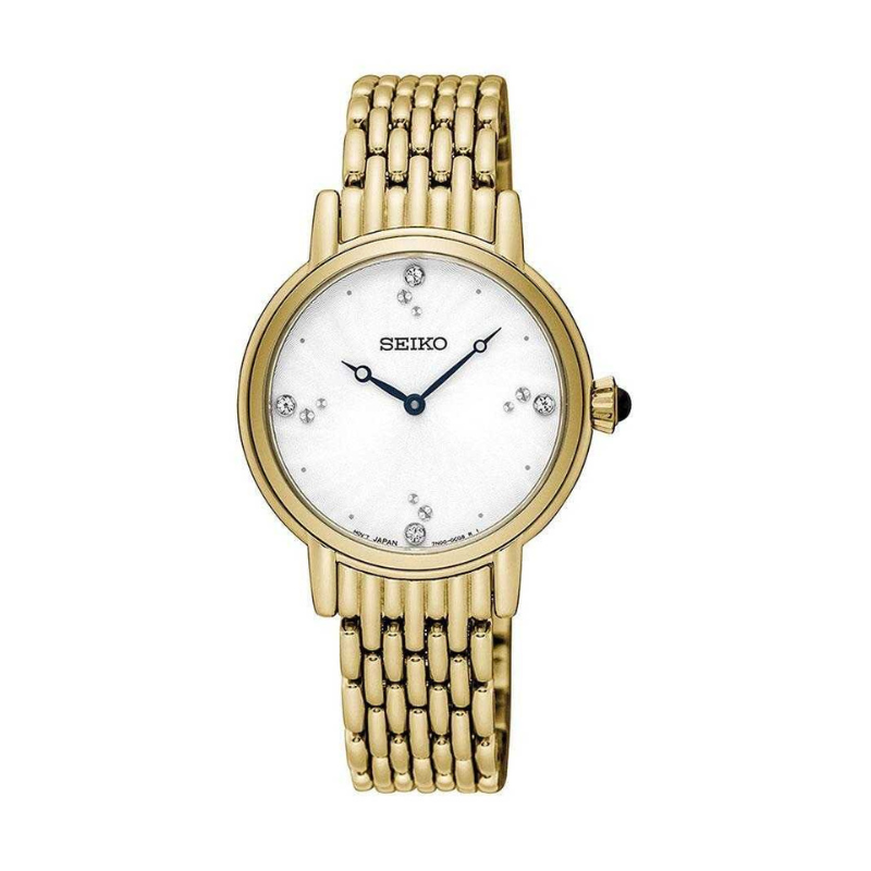 SEIKO LADY WHITE DIAL GOLD BRACELET - SFQ804P1