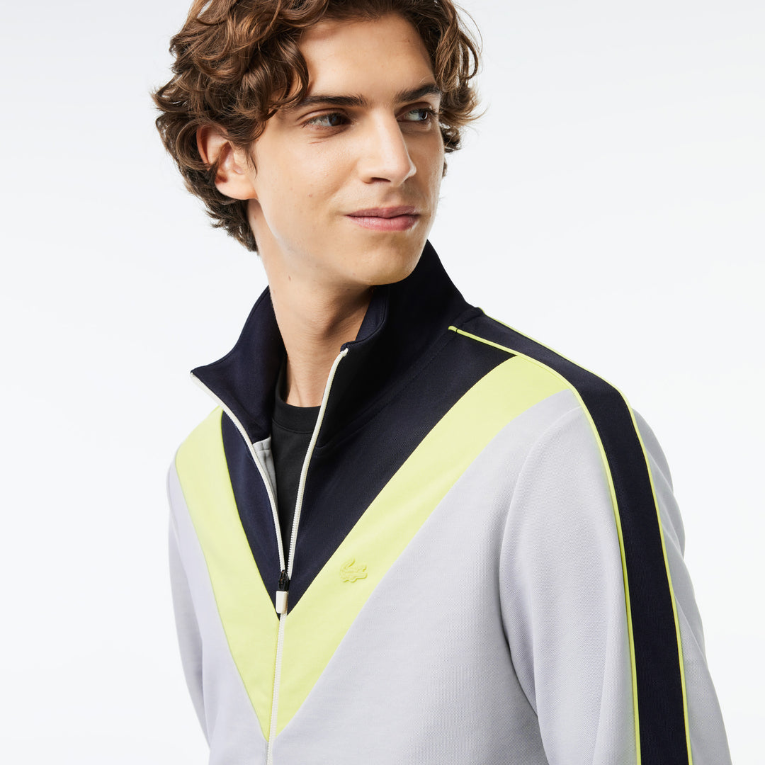 Zipped Ripstop Pique Colourblock Sweatshirt - SH1168