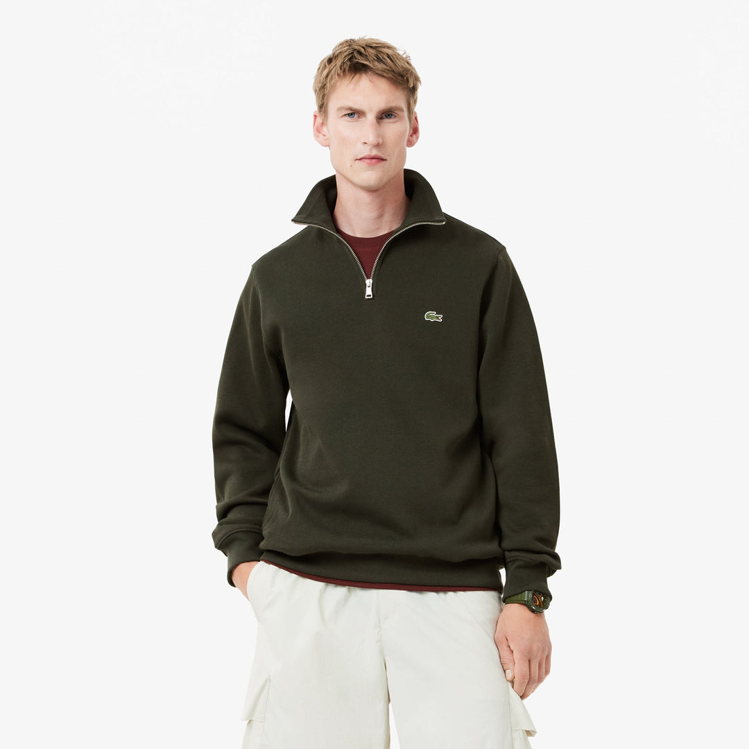 Zip-Up High Neck Interlock Sweatshirt - SH1927