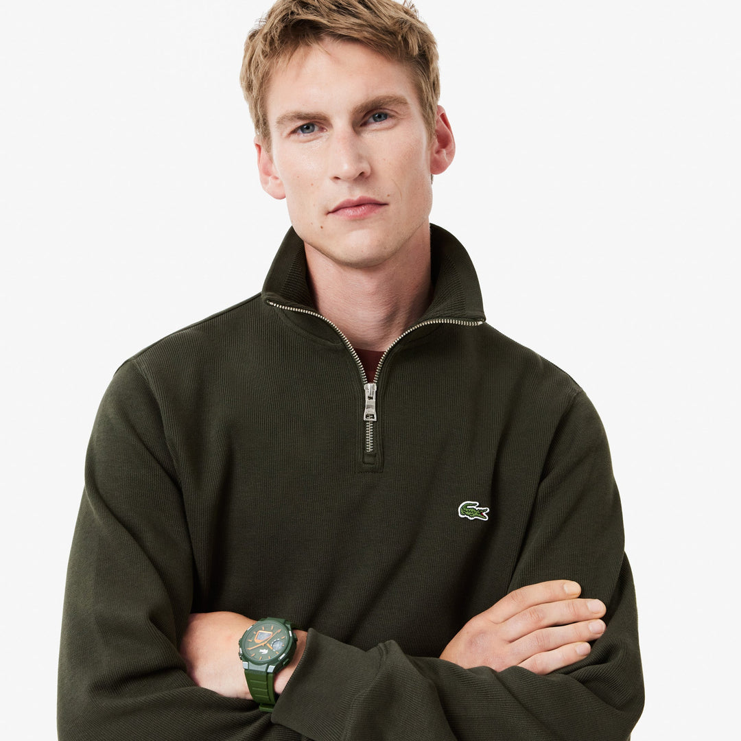Zip-Up High Neck Interlock Sweatshirt - SH1927