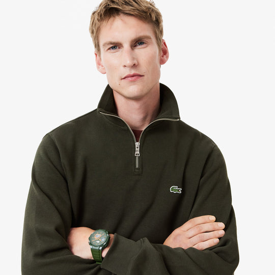 Zip-Up High Neck Interlock Sweatshirt - SH1927
